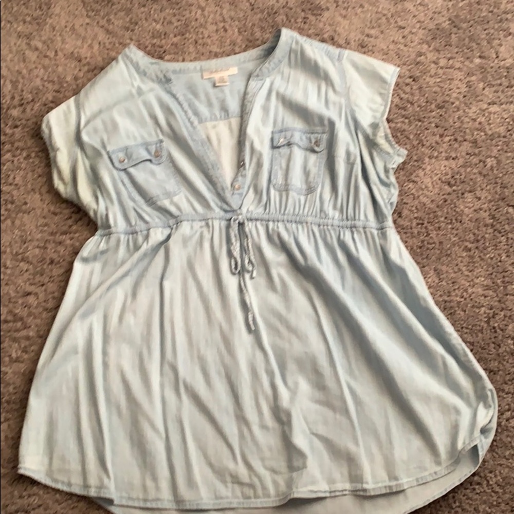 Short sleeve denim tunic